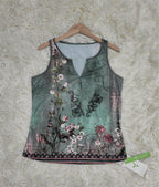 Watercolor Floral Sleeveless Blouse