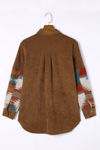 Aztec-Patterned Corduroy Jacket