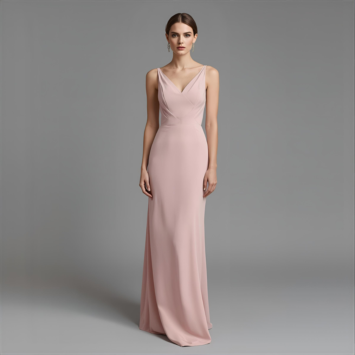 SOLENYA | Soft Blush Pink Formal Dress