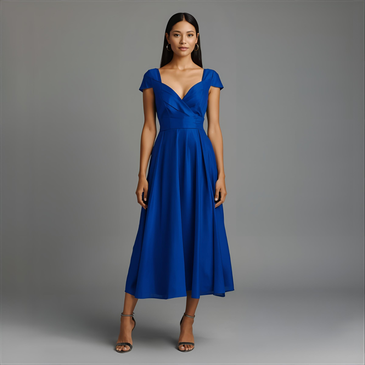 ELYNORA | Royal Blue Midi Dress