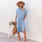 Ayla Short Sleeve Denim Dress