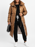 Grace - Chic Long Puffer Jacket with Stand-Up Collar for Plus Size Women