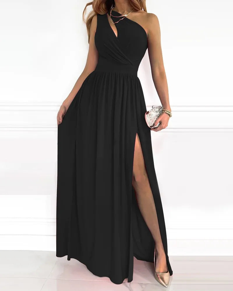 Stylish One-Shoulder Maxi Gown