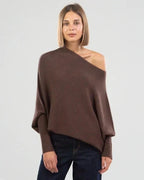 Asira - Off-Center Draped Sweater