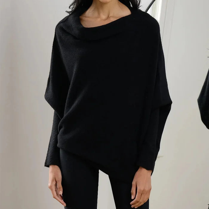 Asira - Off-Center Draped Sweater