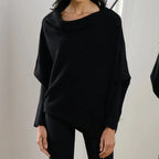 Asira - Off-Center Draped Sweater