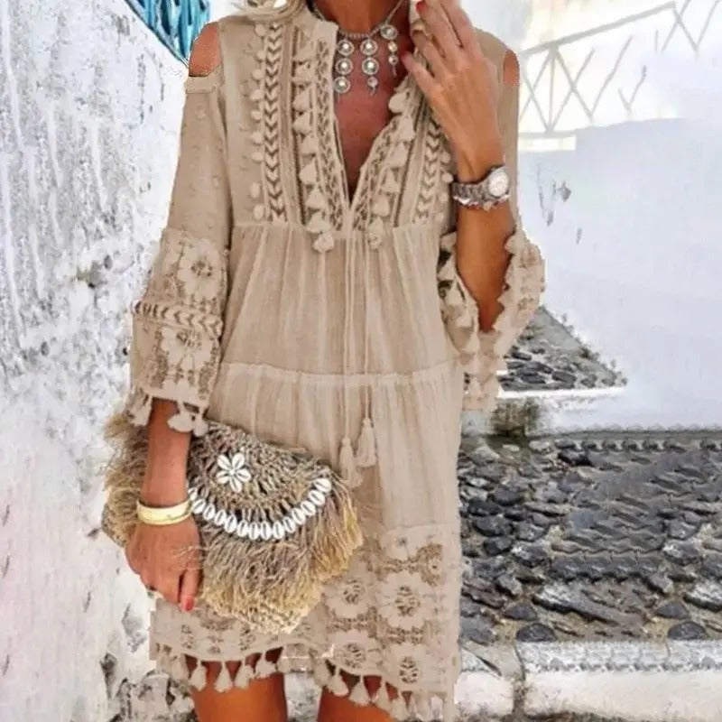 Bohemian-Inspired Lace Mini Dress