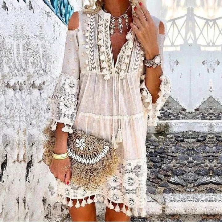 Bohemian-Inspired Lace Mini Dress
