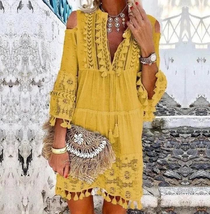 Bohemian-Inspired Lace Mini Dress